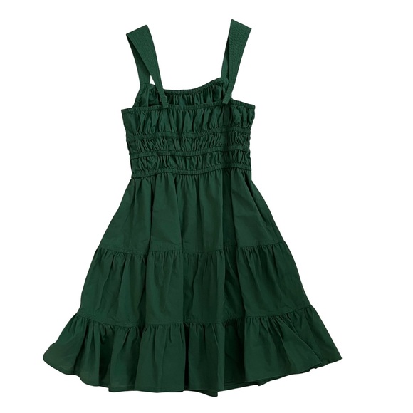 Aritzia Sunday Best Martine Tiered Cotton Poplin Mini Dress, XS, Green, NWT - Picture 3 of 12